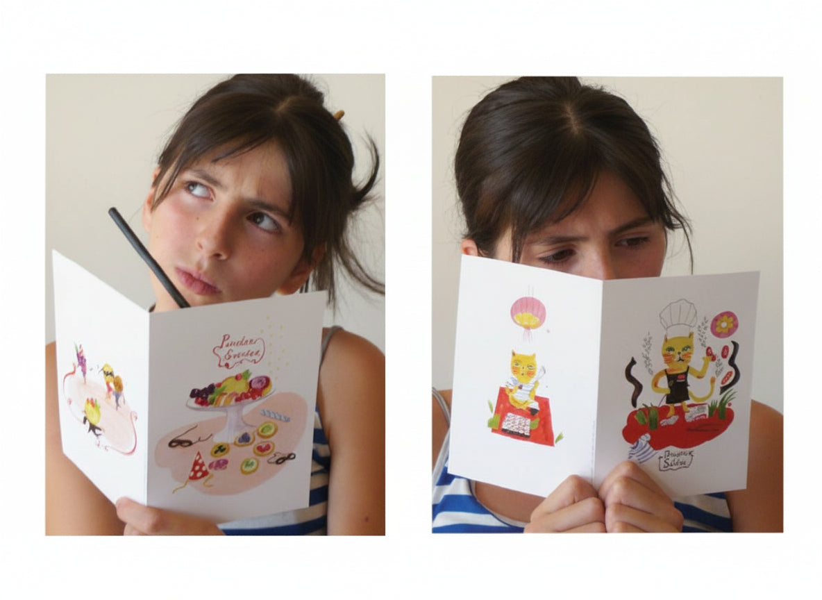 Set of 5 double cards - "En Fête"