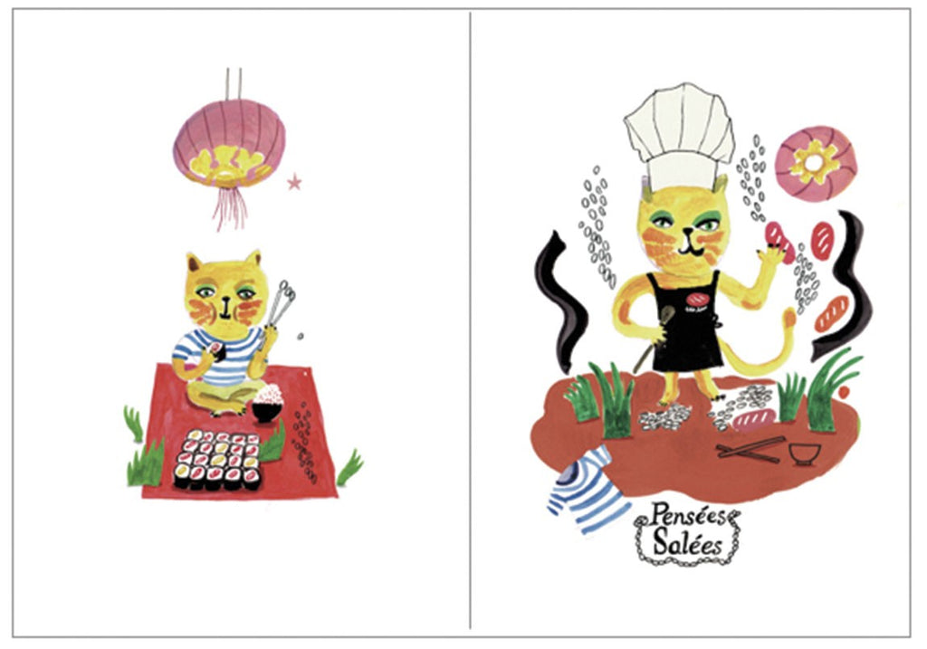 Set of 5 double cards - "En Fête"