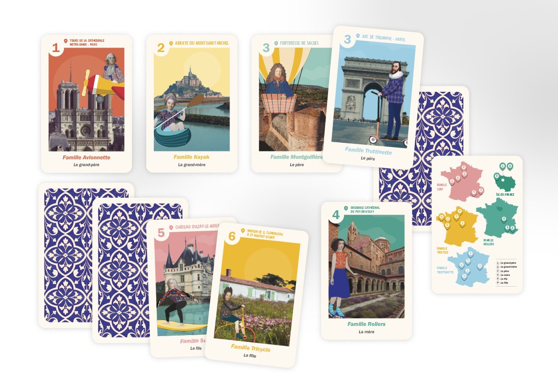 HAPPY FAMILIES CARD GAME - Tour de France of monuments