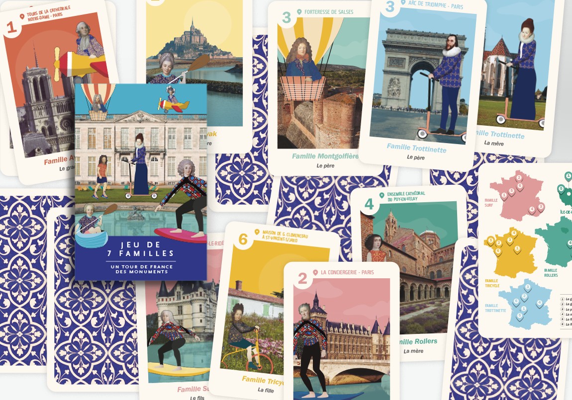 HAPPY FAMILIES CARD GAME - Tour de France of monuments