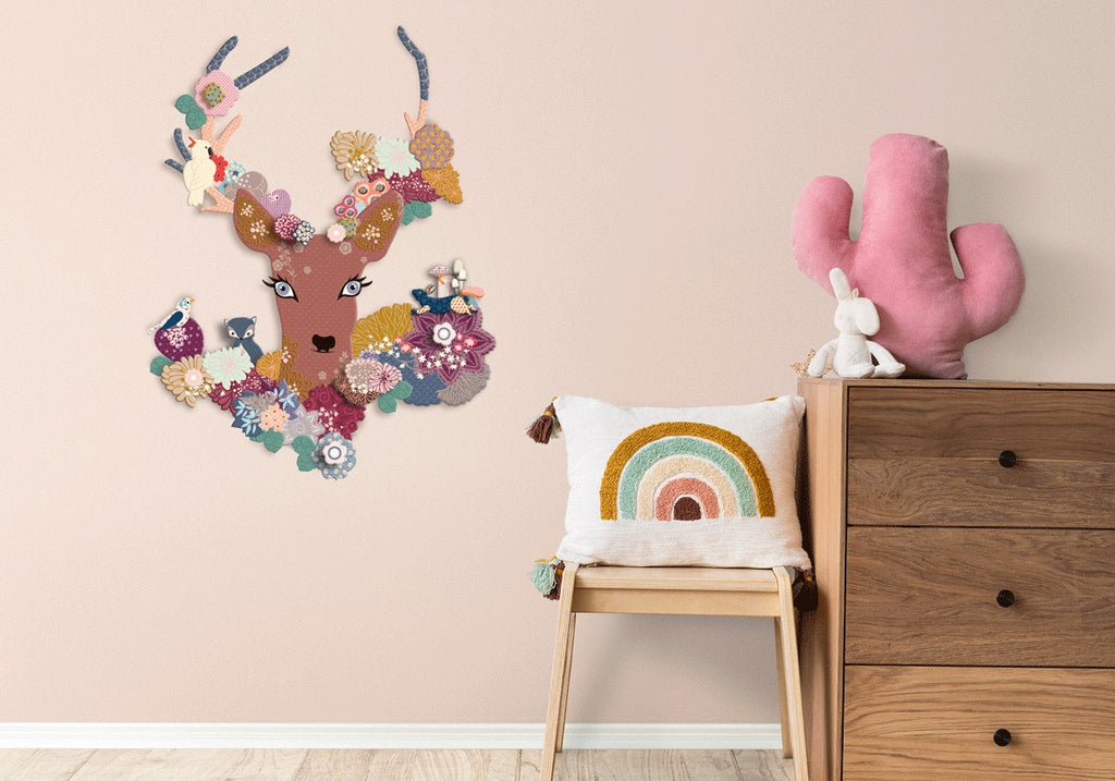 Coffret Créatif DIY - Décoration murale "La biche fleurie"