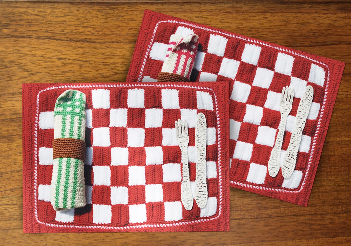 4 table mats - Trompe l'oeil